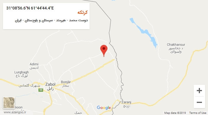 روستای کرتکه بر روی نقشه