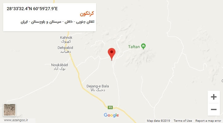 روستای کرتکون بر روی نقشه