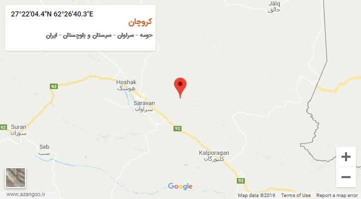 روستای کروچان بر روی نقشه
