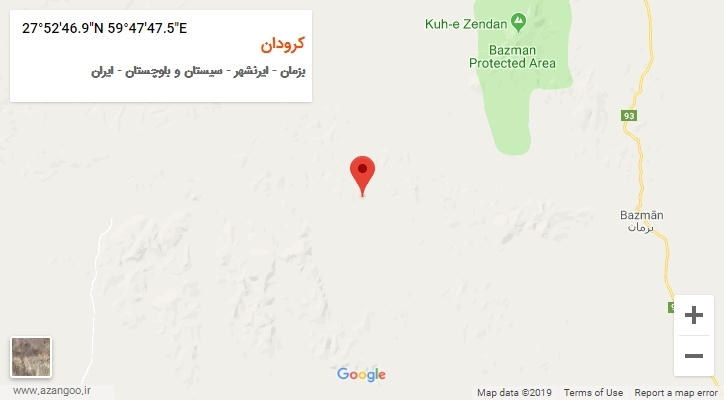 روستای کرودان بر روی نقشه