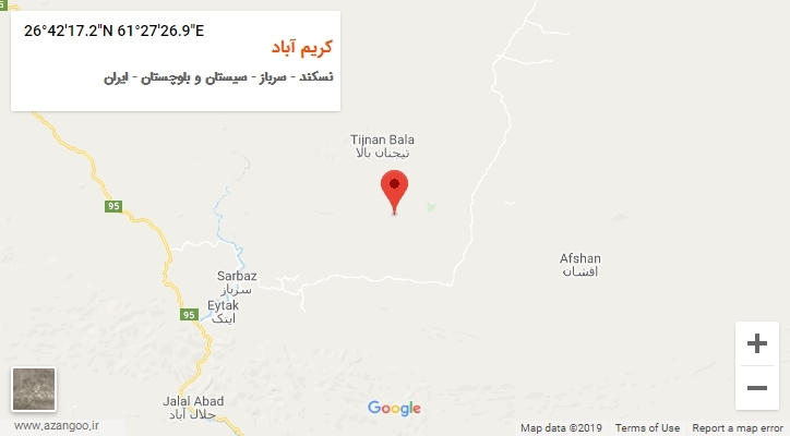 روستای کریم آباد بر روی نقشه