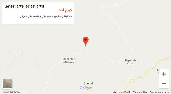 روستای کریم آباد بر روی نقشه