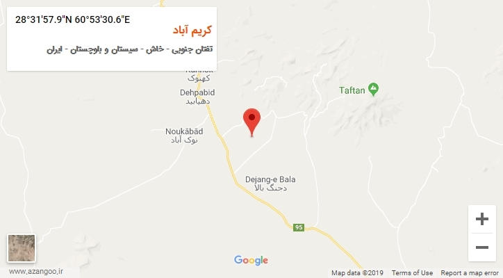 روستای کریم آباد بر روی نقشه
