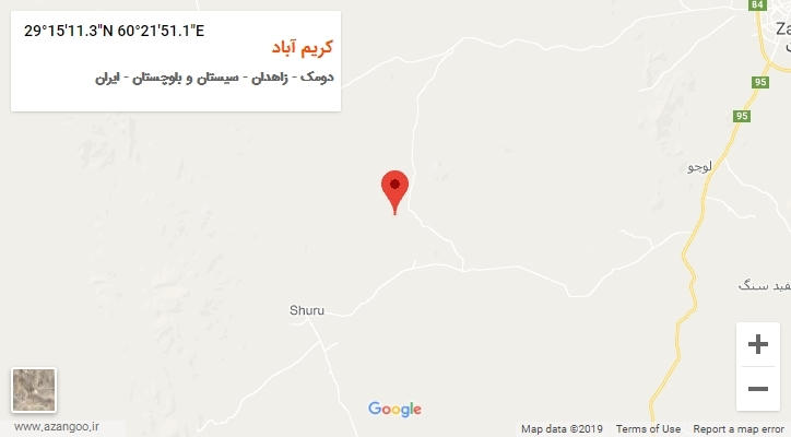 روستای کریم آباد بر روی نقشه