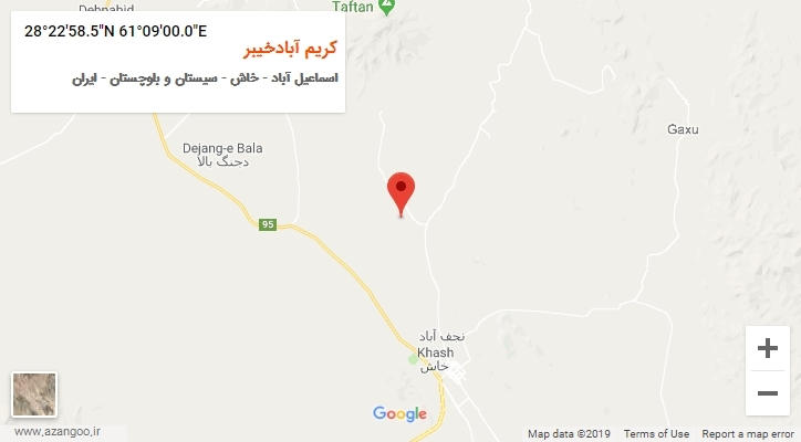 روستای کریم آبادخیبر بر روی نقشه