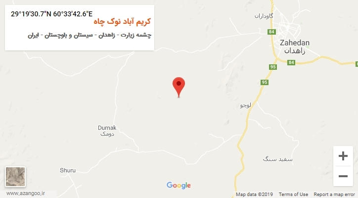روستای کریم آباد نوک چاه بر روی نقشه