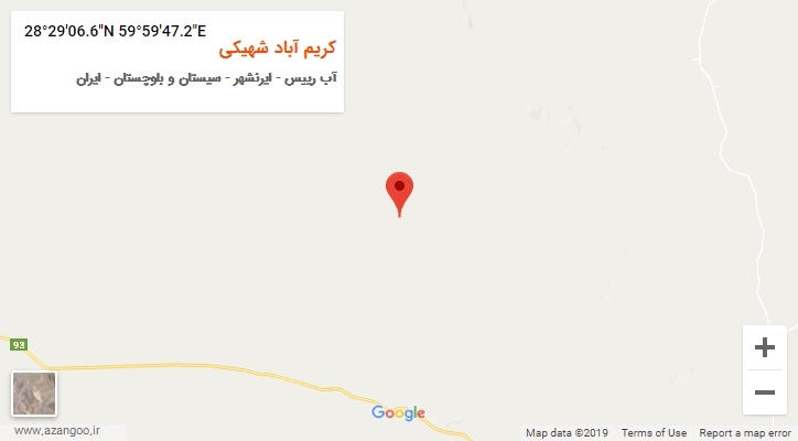 روستای کریم آباد شهیکی بر روی نقشه