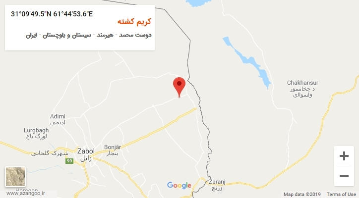 روستای کریم کشته بر روی نقشه