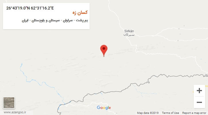 روستای کسان زه بر روی نقشه