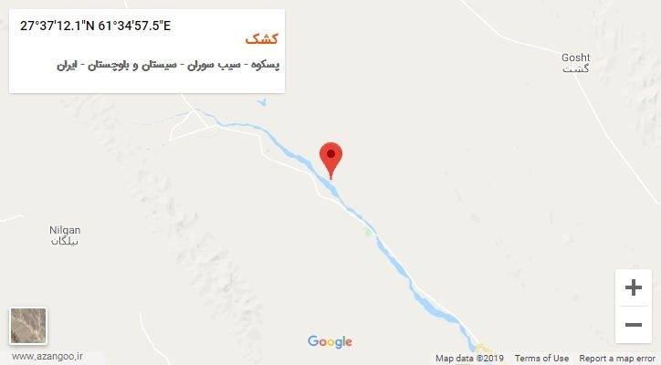 روستای کشک بر روی نقشه