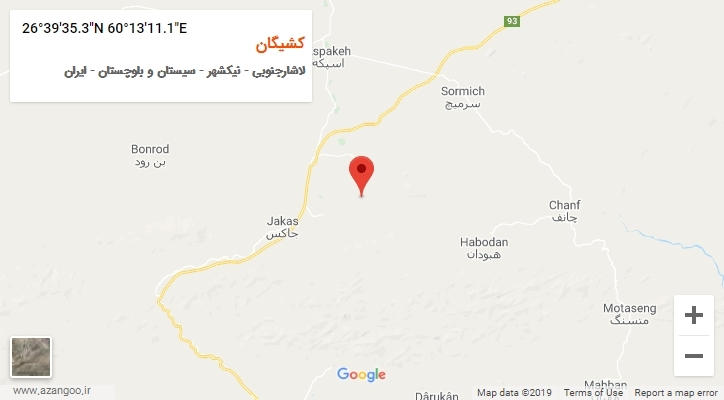روستای کشیگان بر روی نقشه