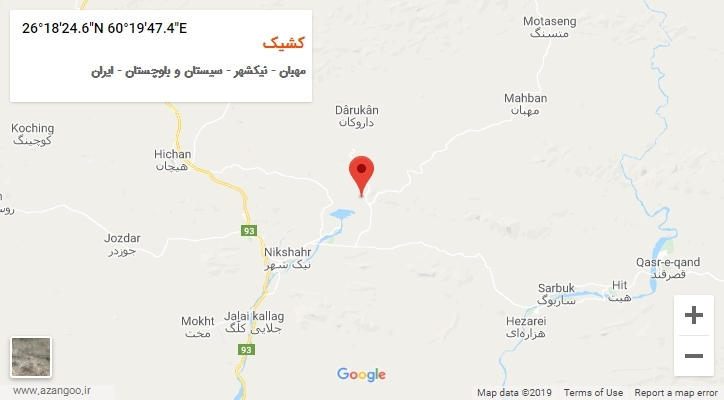 روستای کشیک بر روی نقشه