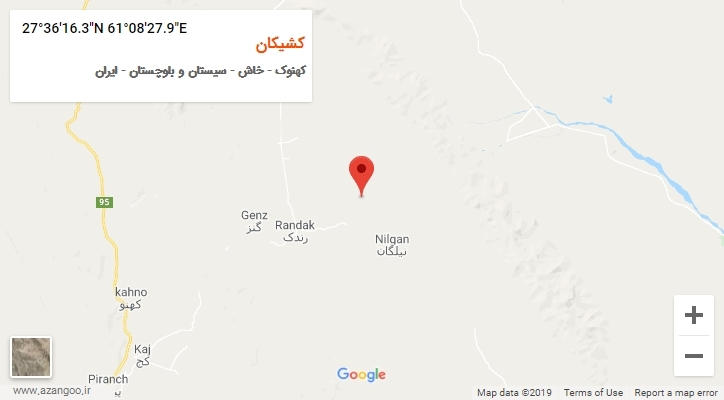 روستای کشیکان بر روی نقشه