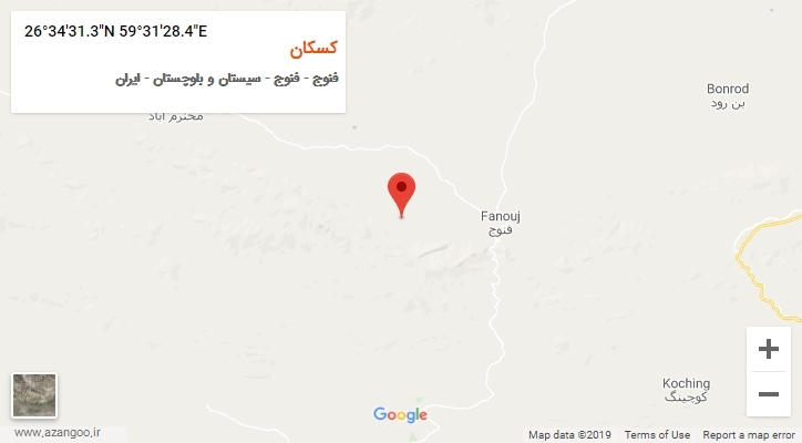 روستای کسکان بر روی نقشه