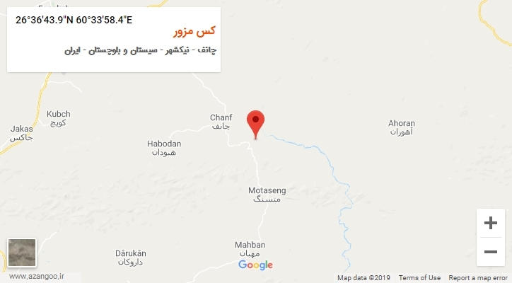 روستای کس مزور بر روی نقشه