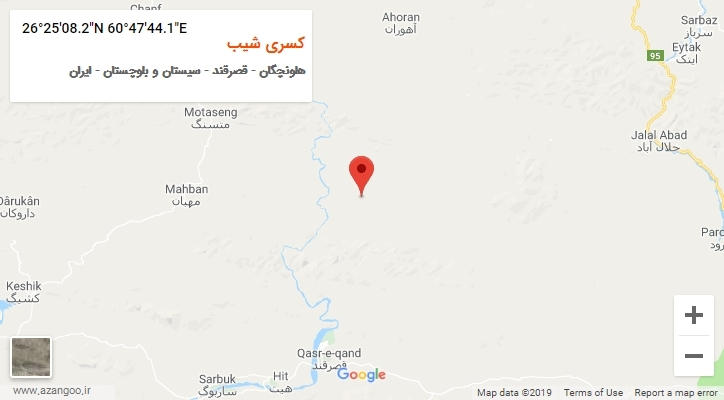 روستای کسری شیب بر روی نقشه