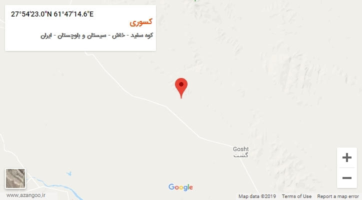 روستای کسوری بر روی نقشه
