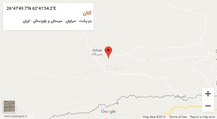 روستای کتان بر روی نقشه