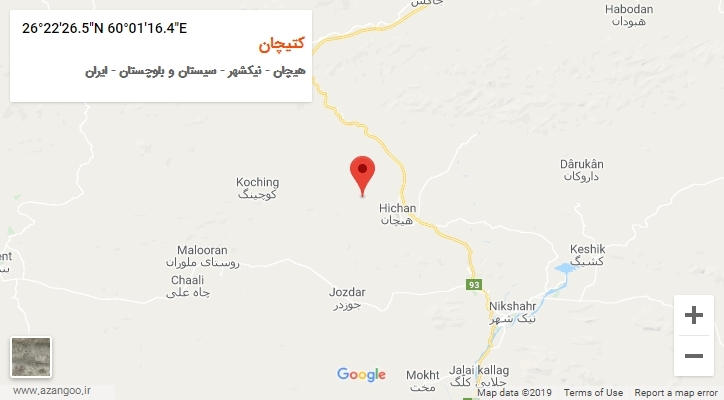 روستای کتیچان بر روی نقشه