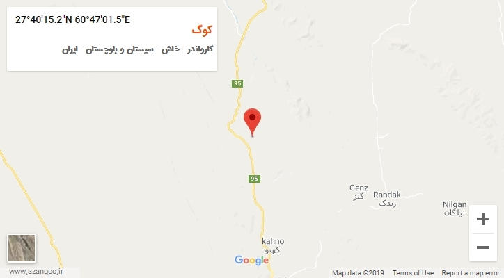 روستای کوگ بر روی نقشه