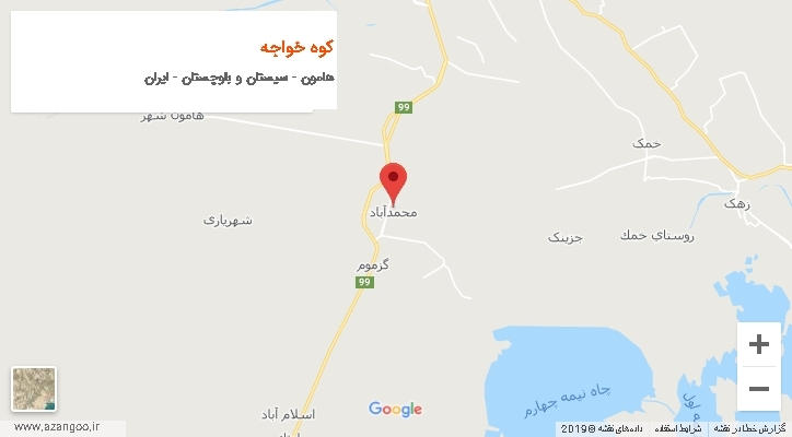 دهستان کوه خواجه بر روی نقشه