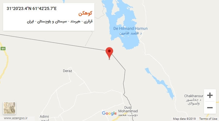 روستای کوهکن بر روی نقشه