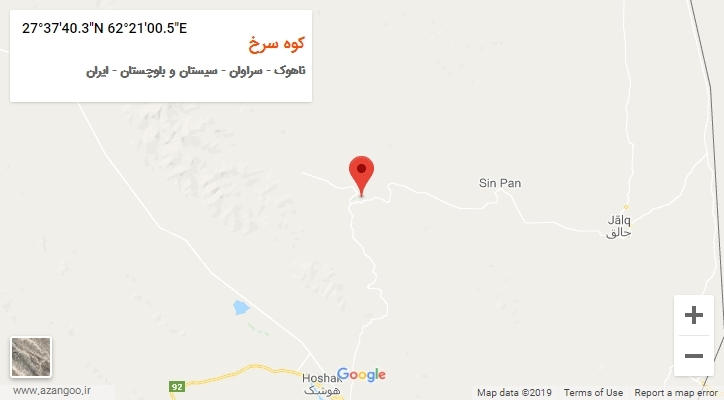 روستای کوه سرخ بر روی نقشه