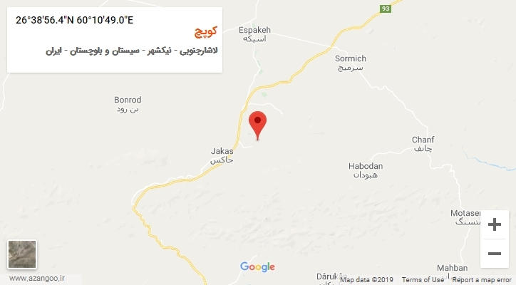 روستای کوپچ بر روی نقشه