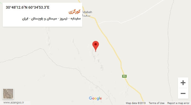 روستای کورگزی بر روی نقشه