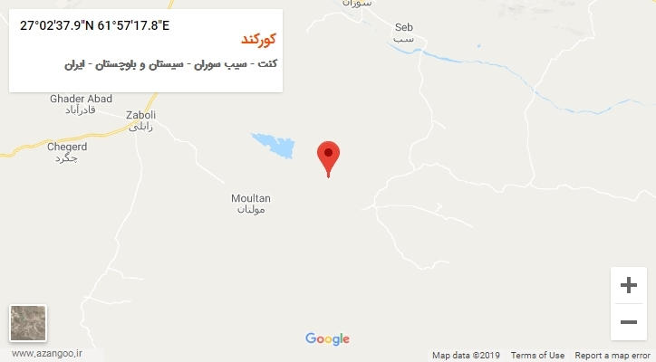 روستای کورکند بر روی نقشه
