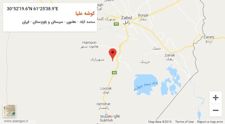 روستای کوشه علیا بر روی نقشه