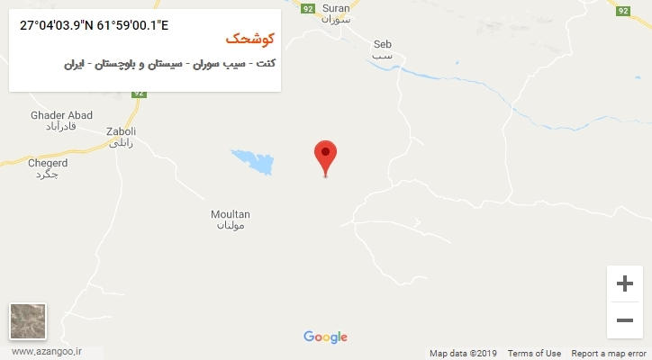روستای کوشحک بر روی نقشه