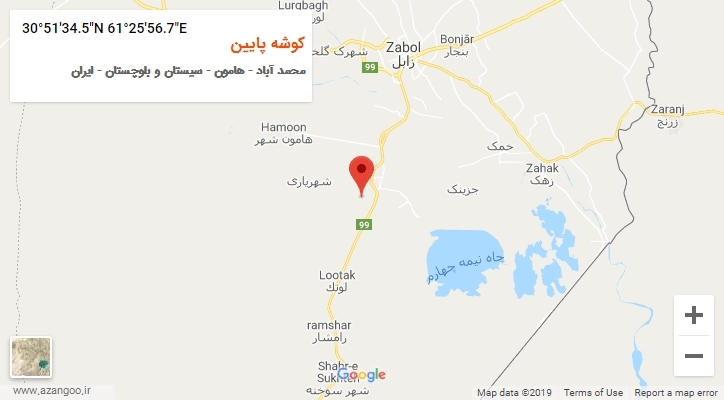 روستای کوشه پایین بر روی نقشه