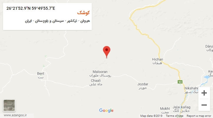 روستای کوشک بر روی نقشه