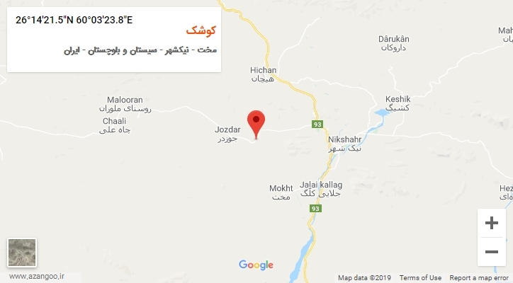 روستای کوشک بر روی نقشه