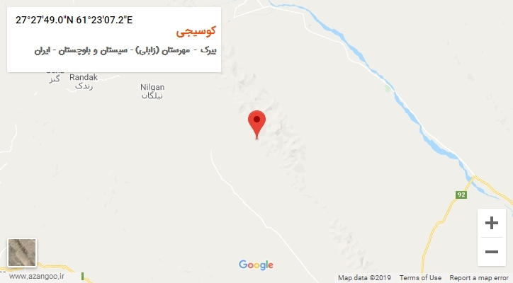 روستای کوسیجی بر روی نقشه
