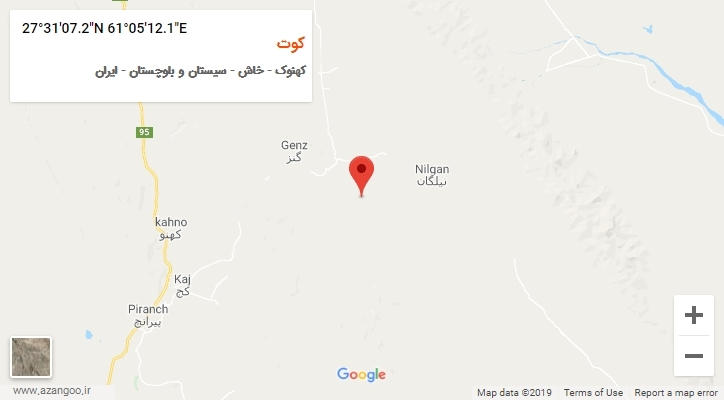 روستای کوت بر روی نقشه