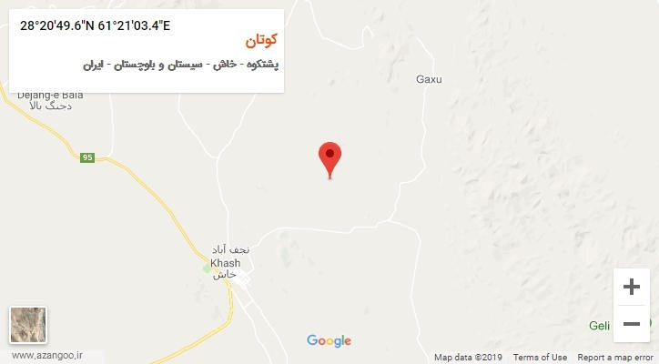 روستای کوتان بر روی نقشه
