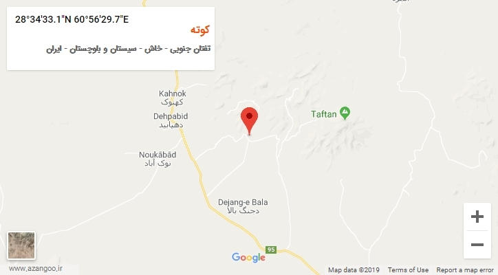 روستای کوته بر روی نقشه