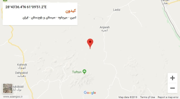 روستای کیدون بر روی نقشه
