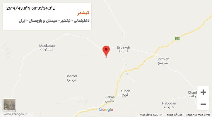 روستای کیشدر بر روی نقشه