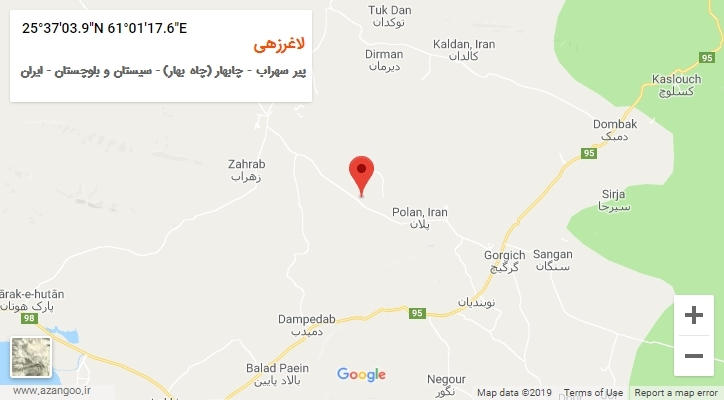 روستای لاغرزهی بر روی نقشه