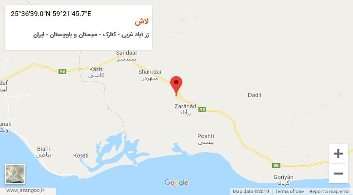 روستای لاش بر روی نقشه