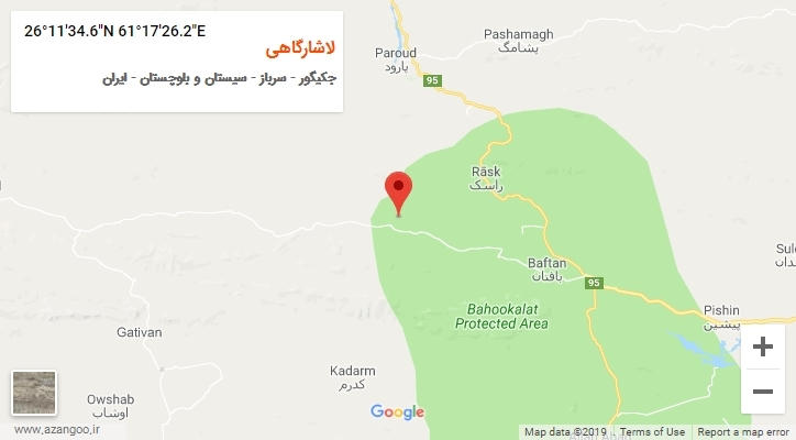 روستای لاشارگاهی بر روی نقشه