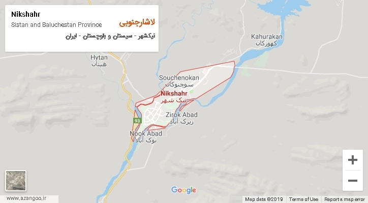 دهستان لاشارجنوبی بر روی نقشه