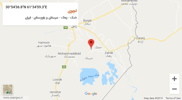 روستای لچوی بر روی نقشه