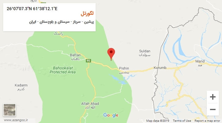 روستای لگورتل بر روی نقشه