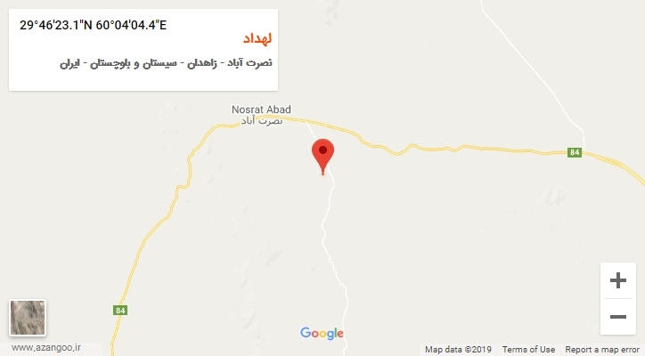 روستای لهداد بر روی نقشه