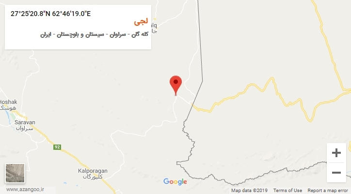 روستای لجی بر روی نقشه