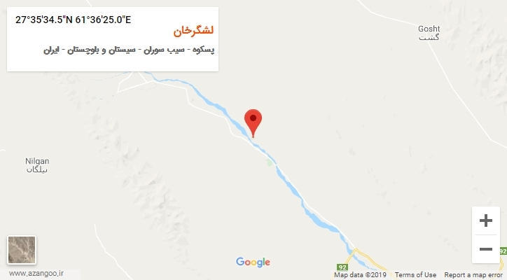 روستای لشگرخان بر روی نقشه